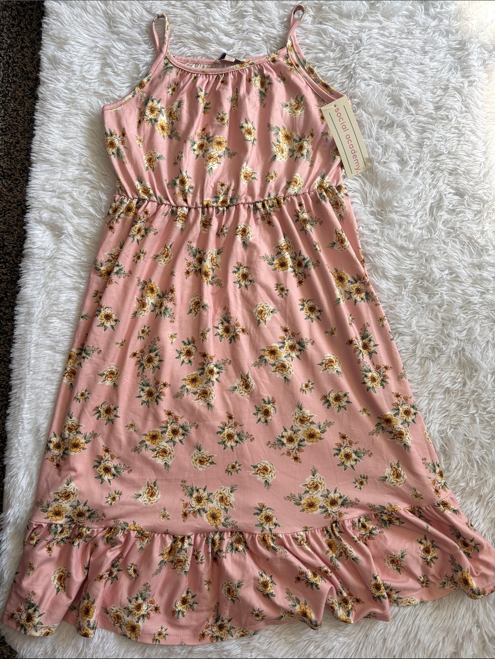 NWT Social Academy From Stitch Fix Light Pink Floral Dress Youth Size 8